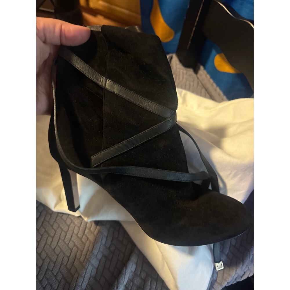 Jimmy Choo London Black Suede Ankle Boots Size 38 Made in Italy
